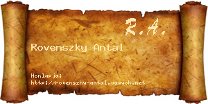 Rovenszky Antal névjegykártya